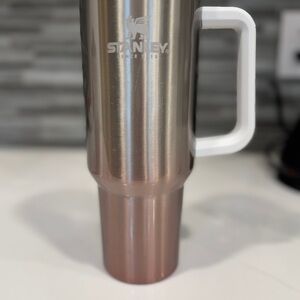 40oz Stanley Silver and Pink Ombré Travel Mug